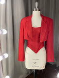 Red Crop Blazer Corset Combo